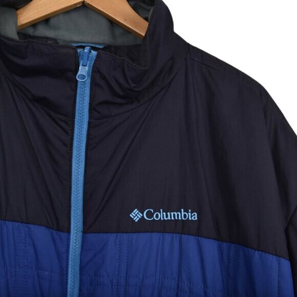 Columbia Lightweight Insulated Omni Heat Jacket Black Blue  Size XXL - Picture 2 of 13